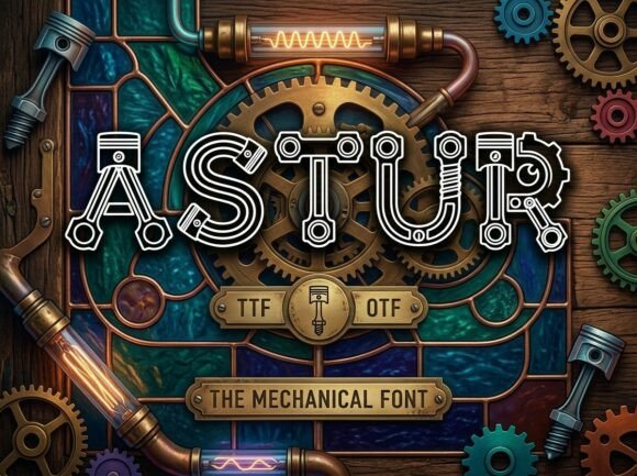Astur: A Display Typeface That Anchors Steampunk Energy in Campaigns