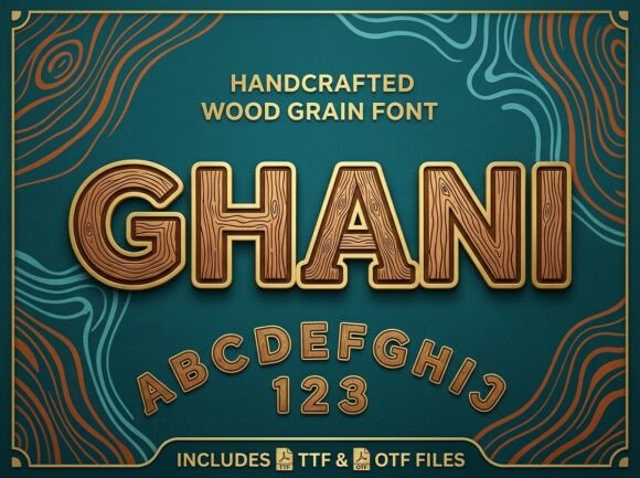Ghani: A Timber-Textured Display Font for Thoughtful Design