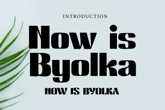 Now is Byolka: A Bold Display Font for Memorable Branding