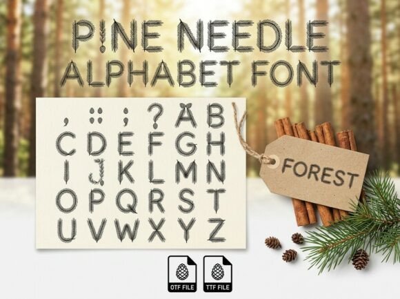Pine Needle Font: A Warm, Woodsy Display Typeface for Branding