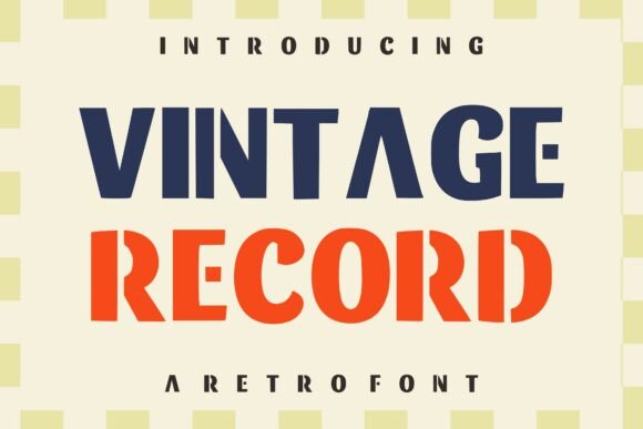 Vintage Record Display Font for Handmade Creators